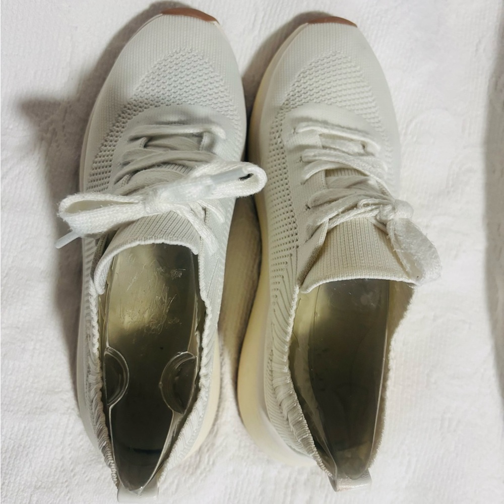 Nordstrom Cream Knit Lace-Up Sneakers - Picture 4 of 5